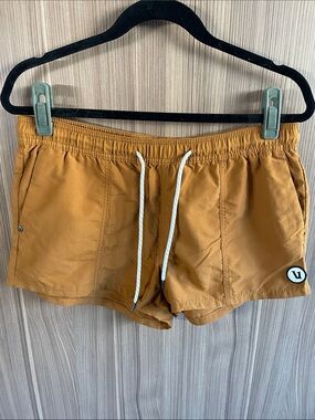 Vuori Dark Mustard Yellow Drawstring Shorts